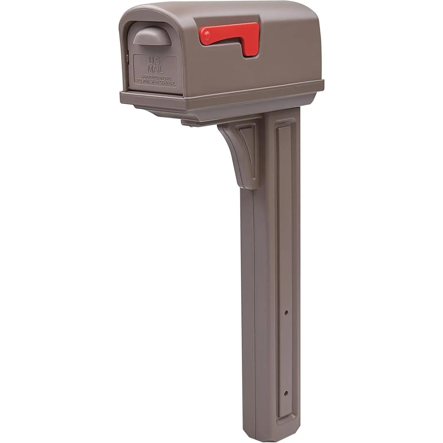 Classic Plastic Mailbox and Post Kit, GCL100MAM, Mocha