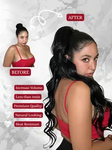 JACKY BABY Rio Girl Drawstring Ponytail Extension, Natural Black, 26 Inch, Futura Fiber, Heat Resistant, Curly Wave