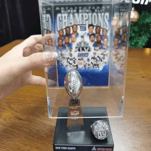 American Football Championship Trophy Set, Beautiful Giants Display Box, Giants Perfect Sports Award Replica, Ideal Gift for Sport Lovers 1987/1991/2008/2012