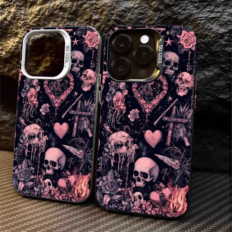 Skull Rose Gothic Phone Case Dark Romantic Style for iPhone 17 16 15 14 13  12 11 Plus Pro Max. - TikTok Shop