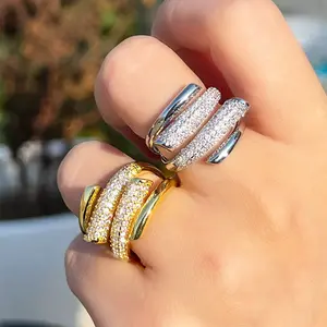 Designer floral pearl crown ring with cubic zirconia, open band ring for index finger