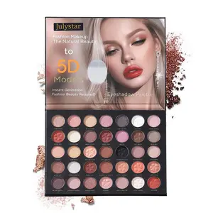Professional-Grade 35 Color Shimmering Eyeshadow Palette, Matte Shimmer Blendable Pressed Eyeshadow Makeup, Highly Pigmented Waterproof Eye Makeup, Slim Compact with Mirror for Makeup Artists & Daily Use, Glitter Shimmer Eyeshadow