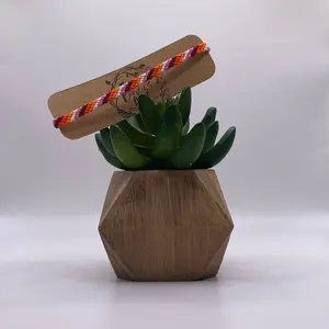 Lesbian (WLW) Candy Striped Pride Friendship Bracelet - High-Quality Cotton Embroidery Floss, Adjustable Sliding Knot, LGBTQ+ Support Fashion Accessory