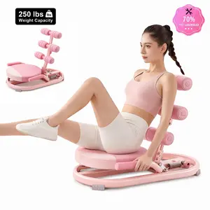 【Summer Vibes】Ab Machine, Spring-Design Ab Workout Equipment for Leg Lifts & Waist Twists, Silent Anti-Slip Base, Foldable Home Gym Essential