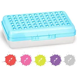 Enday No.0626 Assorted Color Dots Pencil Case, Blue - Pack of 24
