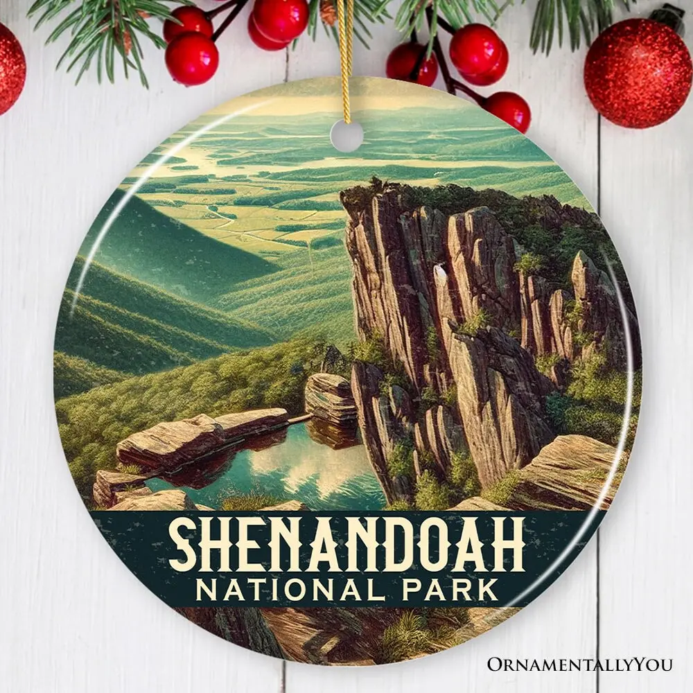 Picturesque Shenandoah National Park Ornament, Virginia Mountain View Christmas Decor and Nature Explorer Gift