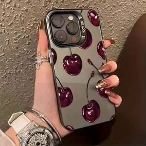 [Trending]Deep Red Cherries, Shockproof And Anti-Slip Phone Case, Suitable For IPhone 17/16/11/13/15/15 Plus/15 Pro/15 Pro Max/12/14 Pro Max/11 Pro Max/12 Pro/12 Pro Max/13 Pro/13 Pro Max/14 Pro/14 Plus, Anti-Drop Matte Back Cover~Glossy Cherry, Holiday G