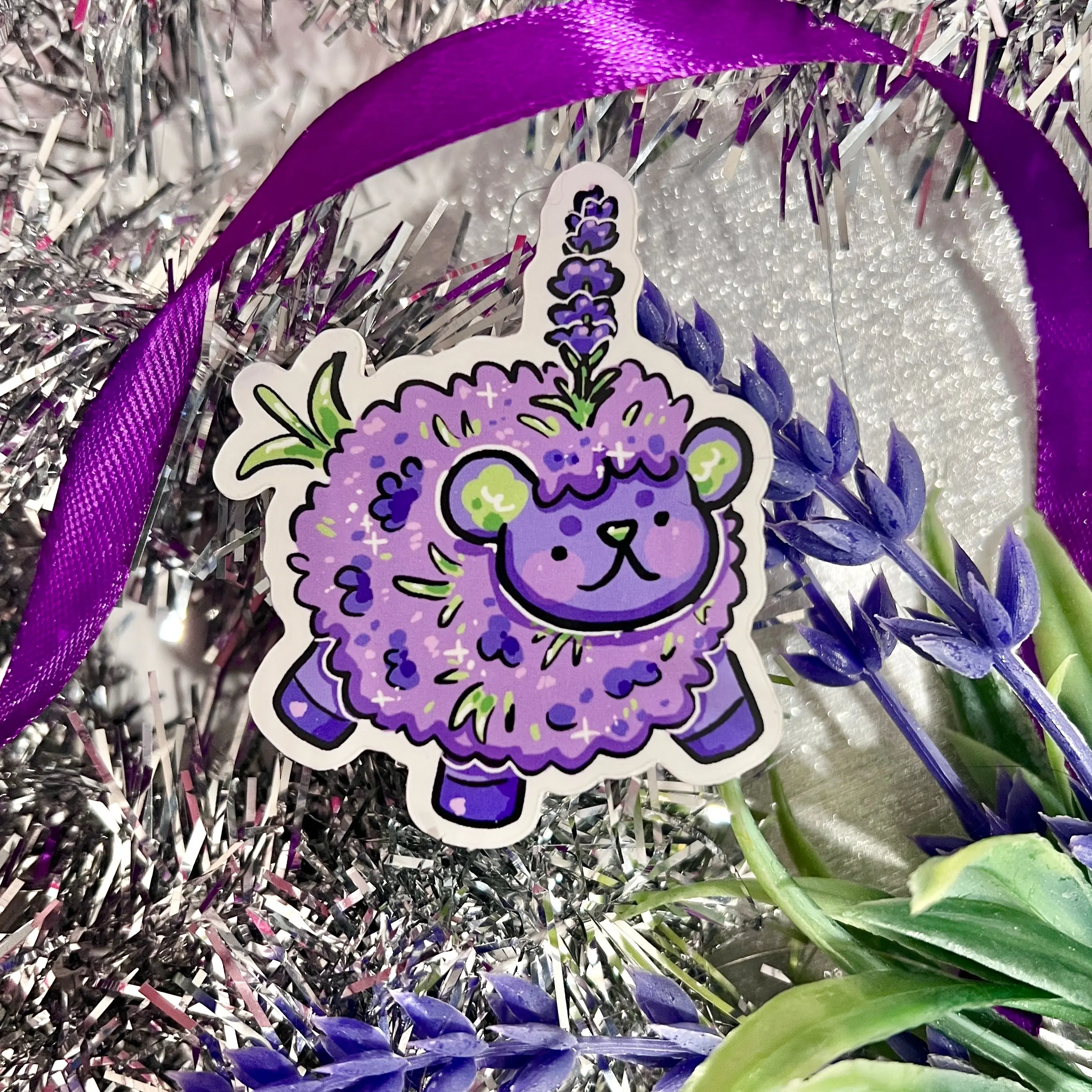 Lavender Sheep Sprout ~ Sticker
