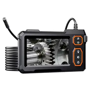 Lens Camera with Integrated Lighting | 4.3-inch IPS Screen Endoscope | 1080P HD Resolution with 8 LED Lights | Semi-Rigid Cable Endoscope | Orange Coil with Black Buttons | Simple, Practical Design | Men's Gadgets & Tools