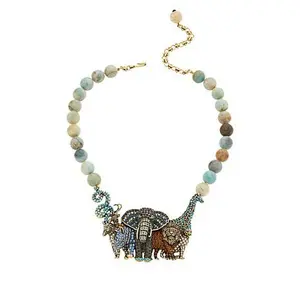 Heidi Daus Sparkling Safari Crystal and Amazonite Bead Necklace