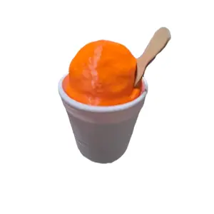 Italian Icee Clicker Figurine Decor -  Icee in White Cup with Wooden Spoon - Perfect for Decorative Display
