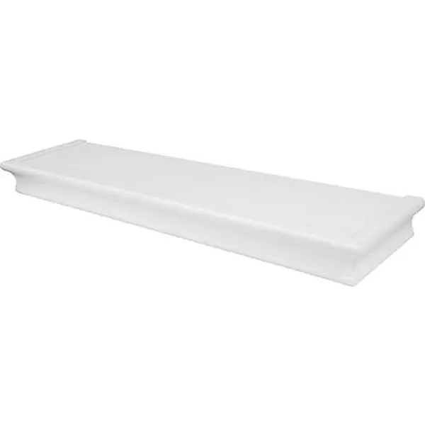 212 MAIN High & Mighty 24 In. Beveled Edge Floating Decor Shelf, White Plug-and-Play Tool-Free Wall Hanging Shelf with Flat Profile, Hillman 230009 Fastener for Bedroom Use