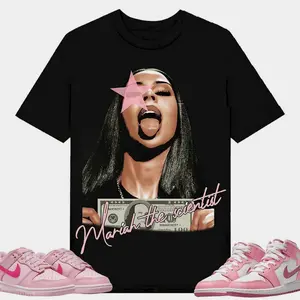 BIG FACE Mariahh The Scientist light Pink Star Shirt to match A J Valentine Collection or Low Triple Pink Shirt t Trendy Tee Fits Everyone