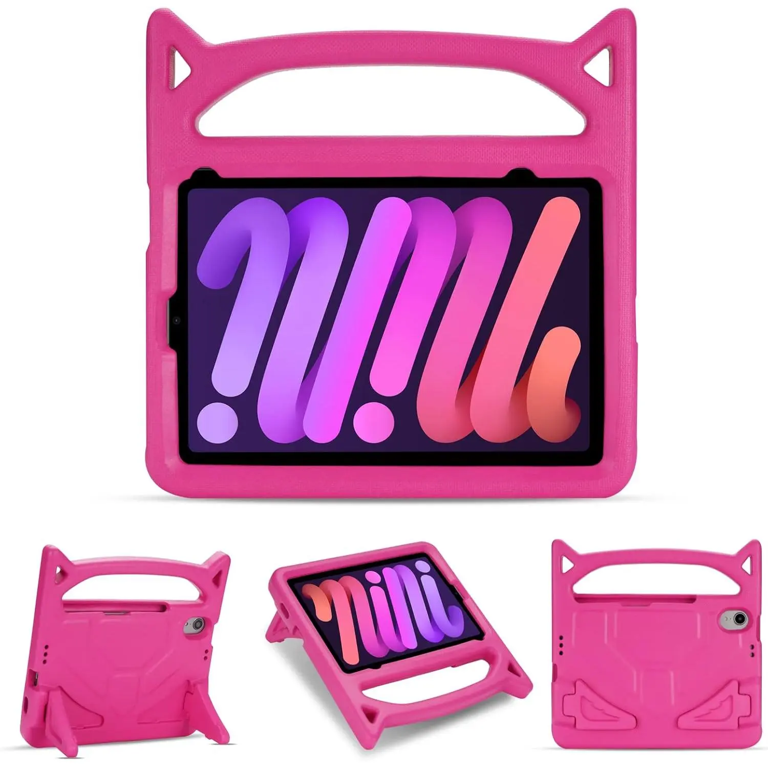Tablet Casing for iPad mini 6 (8.3in) 2021 & iPad mini 7 (A17 Pro) 2024, Shockproof Tablet Accessories with Handle, Built-in Folding Kickstand & Pencil Holder for Protection, Eva
