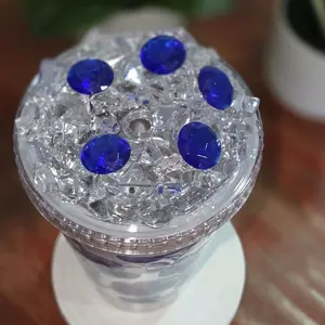glitter lava effect snow glove tumbler with floating glitter in liquid between walls vaso tipo snow globe