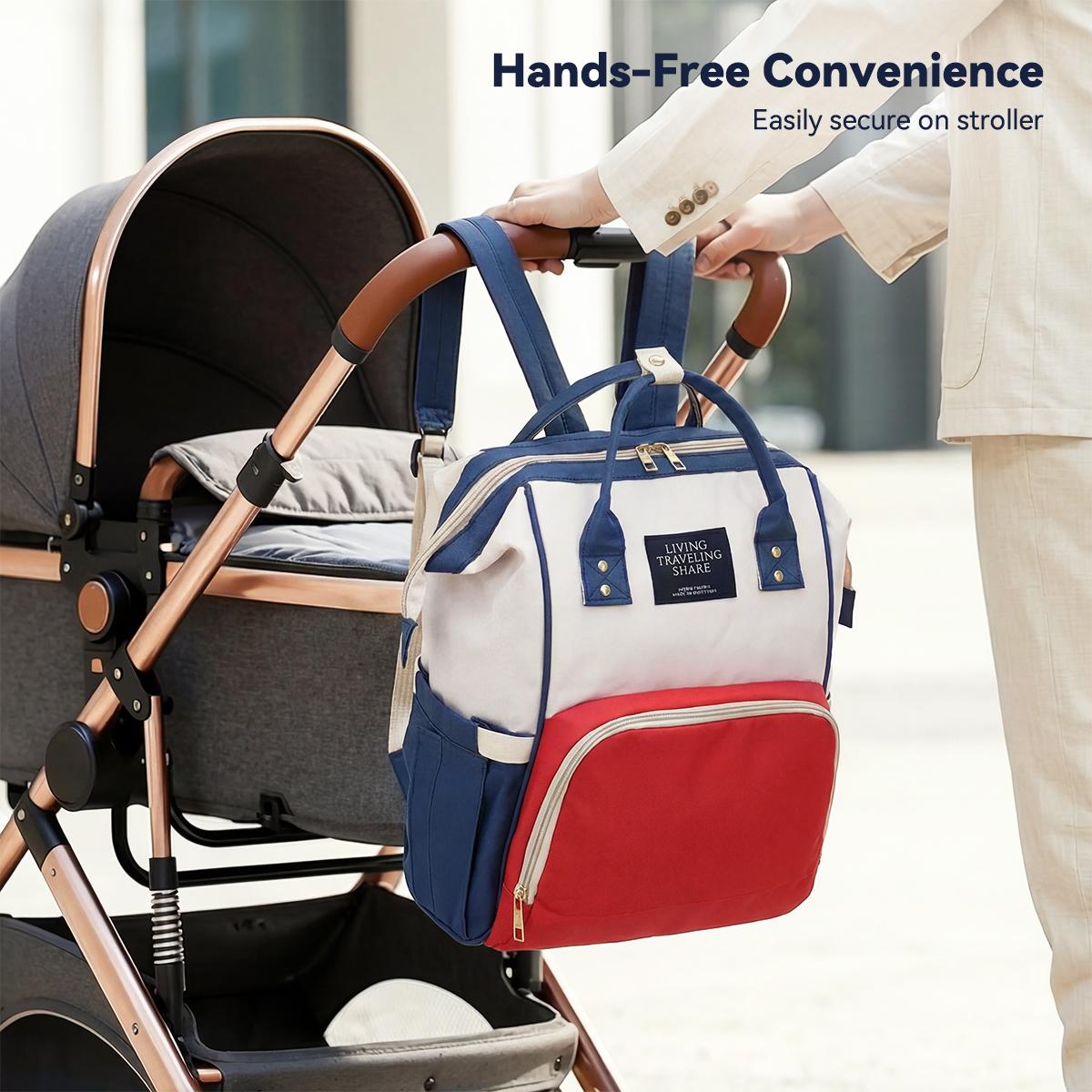 COMOMY Diaper Bag Backpack, 15.7'' × 9.84'' × 6.3'', Multifunctional Mommy Nappy Bags with Insulated Pockets, Waterproof, Large Capacity, Red