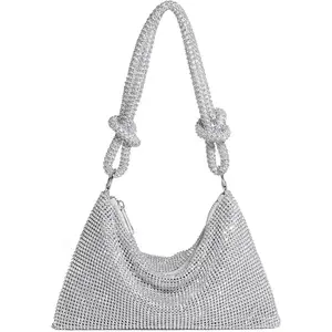 Sparkly Rhinestone Evening Clutch – Small Dressy Purse for Women – Glitter Formal Handbag for Parties & Weddings