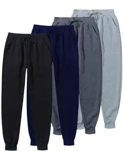 Men's 4 Pack Joggers Ultra Soft Fleece Sweatpants Everyday Comfort Style Sizes S-2XL Black Navy Grey Sporty Comfy Breathable