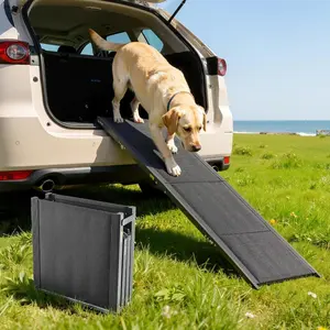 VEVOR Dog Ramp for Cars, 71 Lx 20 W, Folding Pet Ramps for Medium Large Dogs up to 250lbs, Pet Stair Ramp with Non-Slip Oxford Fabric Surface, Portable Outdoor Dog Car Ramps for SUV Truck