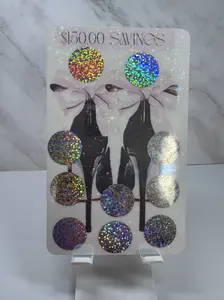 High Heel 150.00 Scratch Off Savings Challenge for A6 Cash Savings Binder Durable Design with Glittery Balls 6.5 x 3 Target Milestone