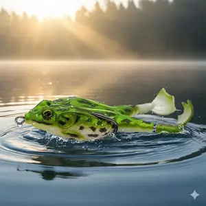 Floating Frog Lure 9cm/13.7g - Topwater Weedless Bass Fishing, Lifelike Swimbait for Freshwater, Dynamic Action & Tangle-Free Design. 1 or 2-Pack for Carp & Bass.