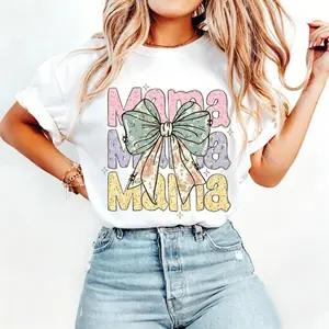 Floral Mama Coquette T-shirt, Boho Mama T-shirt, Mothers Day T-shirt, Mama Varsity T-shirt, Spring Floral T-shirt, Gift for Mom, Pink Mama T-shirt, Gift For Mom