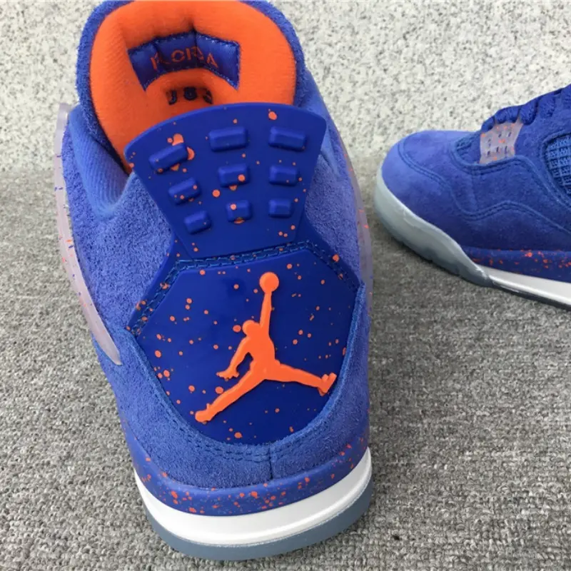Vibrant royal blue matte suede mesh high-top retro basketball sneakers featuring scuff-proof dual-tone pale blue royal blue layered translucent rubber outsoles, tear-resistant sweat-wicking soft perforated matte suede mesh construction