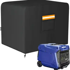 Generator Cover, 26”L x 20”W x 20”H Heavy Duty Waterproof 420D All-Weather Generator Cover with Storage Pocket Compatible with Most Generators 3000-5000 Watt (Black)