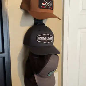 Hat Organizer for Baseball Caps Wall-Mounted Multilayer Adjustable Hat Rack with Strong Adhesive Hold up to 10 Hats for Door Closet Cap Storage [0]