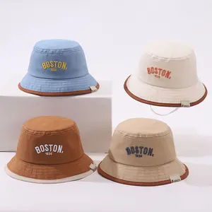 Spring Summer Baby Bucket Hat Letter Embroidered Baby Boys Girls Fisherman Cap Kids Beach Panama Sun Hats