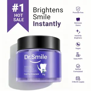 Dr.Smile 2 Whitening Remineralizing Tooth Powder Mint Flavor 50g for Brighter Smile & Healthy Enamel Oral Care