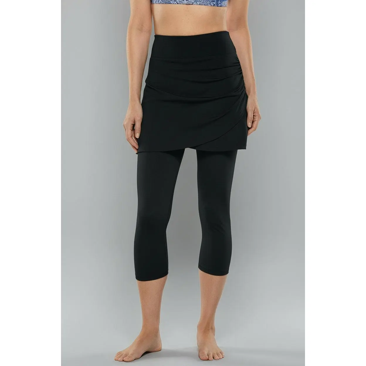 Kahula Skirted | Women's Swim Capris | Black