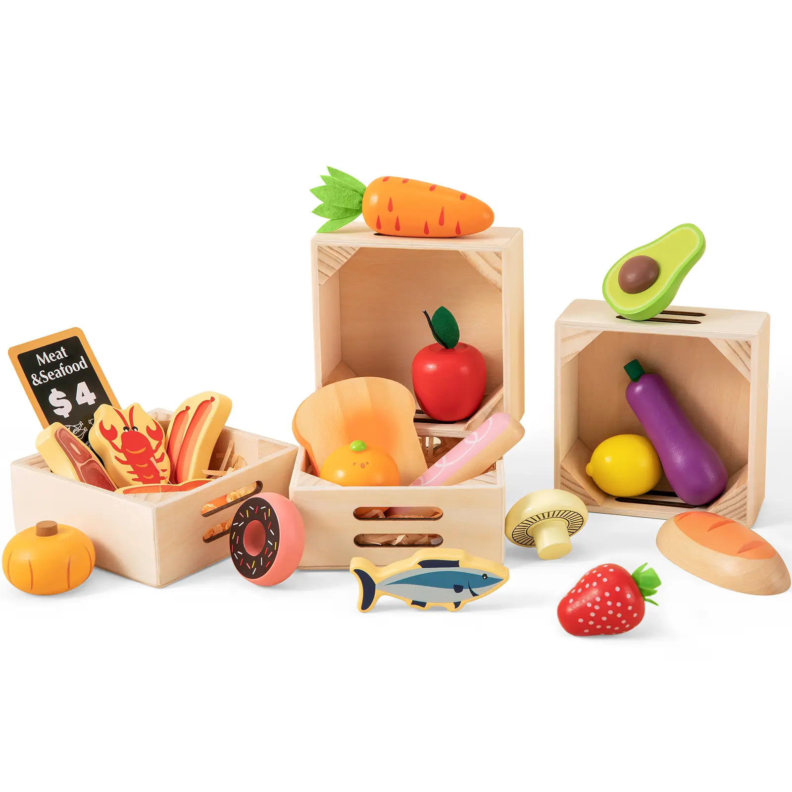 Tiny Land Wooden Play Food For Kitchen with NO rack