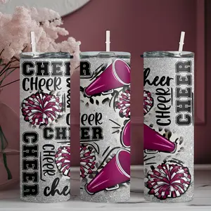 1pc 20oz stainless steel water bottle with cheerleading-style pattern and vibrant design. Suitable for fitness, travel, driving, and daily use at home. A great gift for family and friends. Hydration Tumbler