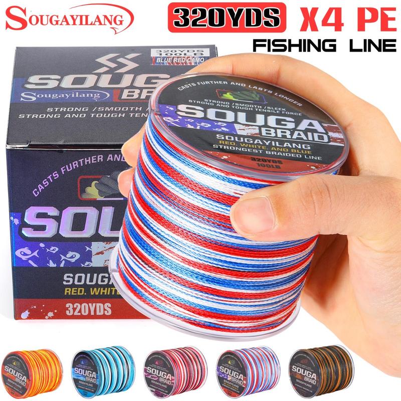 Sougayilang Fishing Line 300M/328YDS 6 Color Braided Fishing Lines  4-Strands 8-Strands PE Spinning Fishing Reel Braided Line