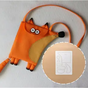 Fox Diagonal Cross Bag Patchwork Template | Creamy Fox Drawing Template