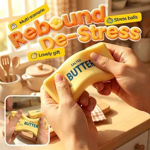 Butter Stick Slow Rising Squishy, Squishy Salted Butter, 4oz Butter Squeeze Stress Balls, Stress Relief & Fidget Toys for Anxiety Relief Hand Relax, Office Desk Decor Party Favor Gift