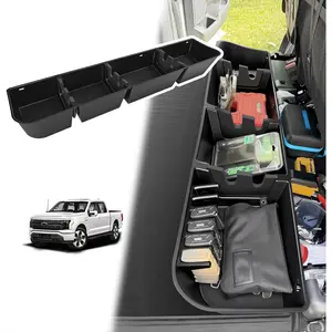 VaultsOnWheels Under Seat Storage Box Fit for Ford F150 2015-2026 SuperCrew/Crew Cab & F250 F350 F450 2017-2026 SuperDuty Accessories, Console Organizer Truck Tool Box Detachable Underseat Organizer