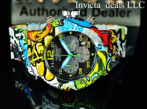 Rare Invicta Men's 52mm GRAND Pro Diver GRAFFITI Chronograph HYDROPLATED SS Watch
