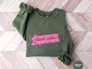 Emergency Department Sweatshirt Pink ER Department Crewneck Emergency Nurse Gift New Er Nurse Shirt Emergency Room Sweat Shirt Er Tech Menswear Canvas
