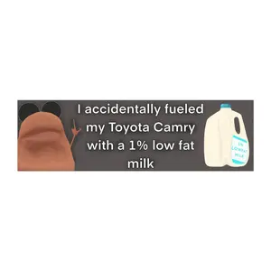 Marcus the Worm 1% Milk Car Bumper Magnet for Toyota Camry - Customizable