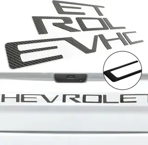 Full-Size Truck Tailgate 3D Carbon Texture Letters | Industrial ABS Decals with Heat/Scratch Resistance 2019-2023 | Tactile Exterior Upgrade Kit for Chevrolet Silverado car accessories