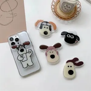 Cartoon Cute Dog Foldable Finger Ring Griptok Phone Holder for IPhone 16 15 Samsung Support Socket Pocket Grip Tok Stand Bracket