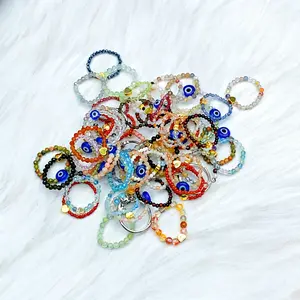Crystal Beads Rings Confetti （ELASTIC STRING）