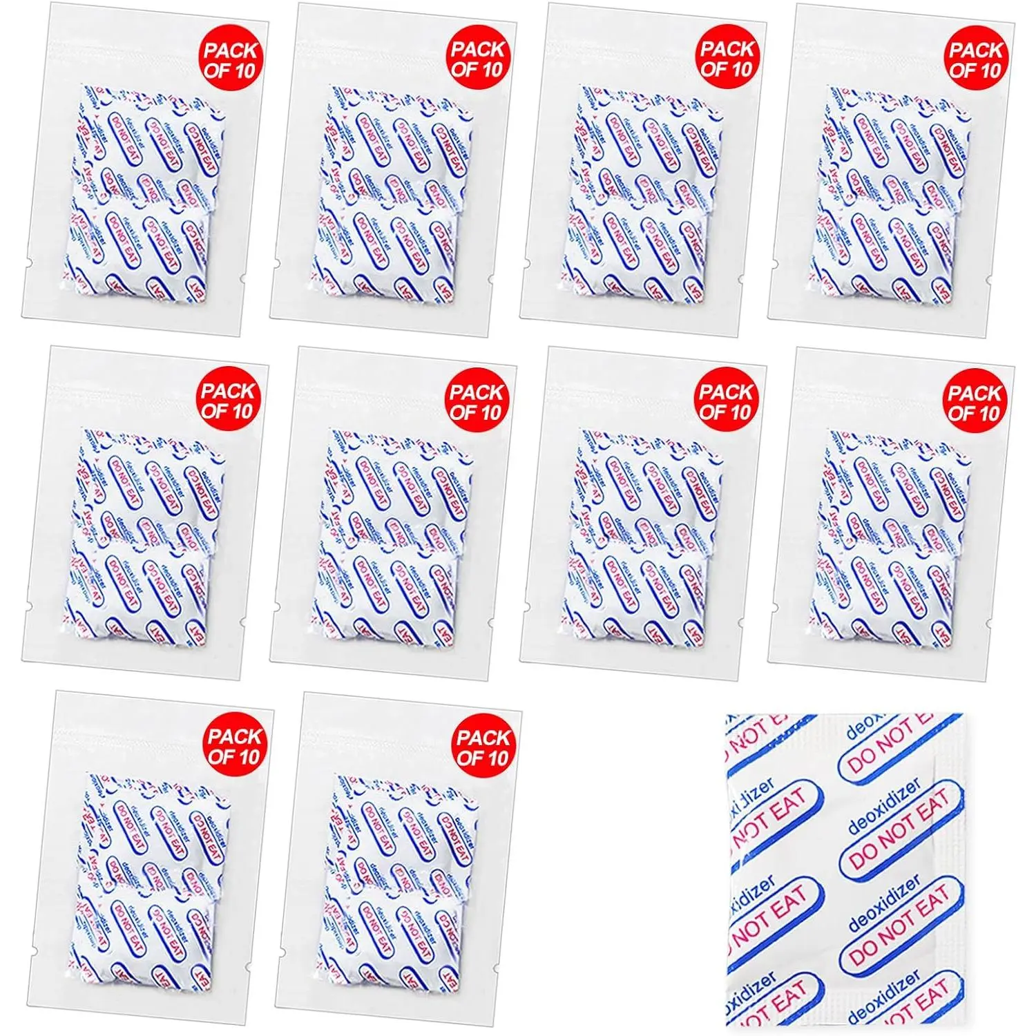 100 Packs 300CC  Absorbers (10 Packs of 10),  Grade  Absorbers for Long Term  Storage in Vacuum Bag, Applicable to Mason Jars, Vacuum Storage Bags
