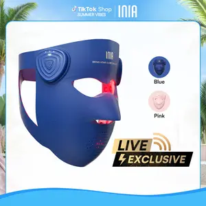 【LIVE EXCLUSIVE】INIA GLOW 940 nm 4D LED Mask – Dual NIR 940 + 850 nm Deep Penetration for Deeper Repair, Visible Lift & Lasting Radiance, 4D Fit for Jawline Lift & Firm, Cooling Therapy, Wireless Comfort, Mother's Day Special Gift