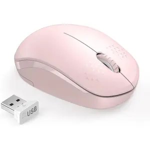 Z-KCS17   Wireless Mouse, 2.4G Noiseless Mouse with USB Receiver Portable Computer Mice for PC, Tablet, Laptop, Notebook with Windows System - Pink