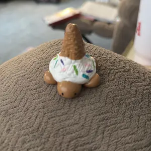 Ice Cream Sprinkle Turtle Figurine - Adorable Ceramic Toy for Kids' Playrooms