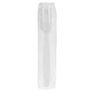 [1,000 ct] PS Plastic Heavy Weight Forks Wrapped, White