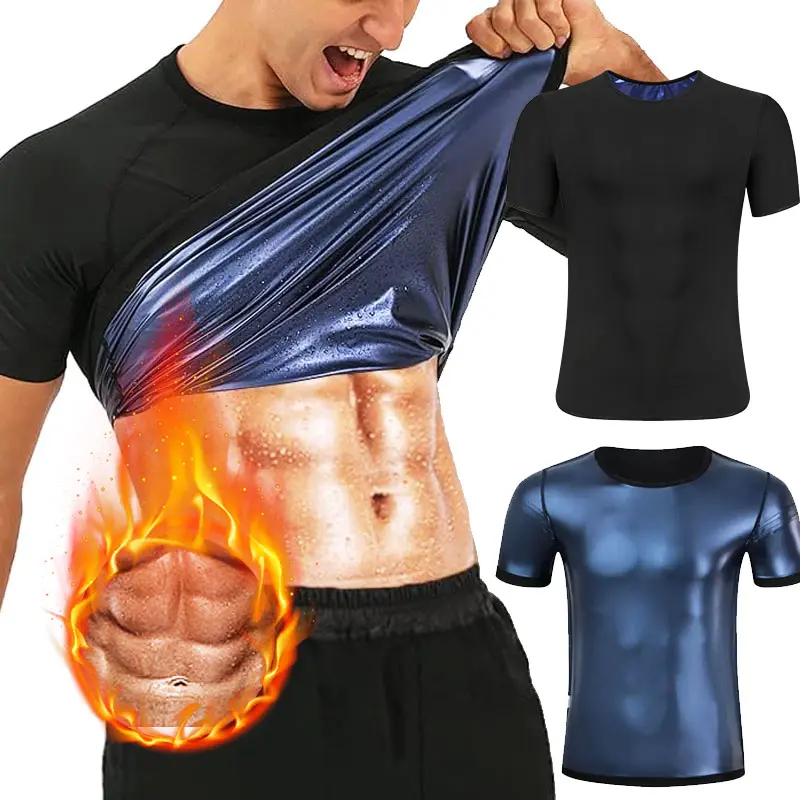 CATTIBOR Men's Sport T-Shirts,Men Sport Vest Short Sleeve ,Men Breathable Vest Tank Top,Fitness Workout Sports Vest Excerise Waist Trainer Sleeveless Shirt,GYM Wear,Workout Clothing
